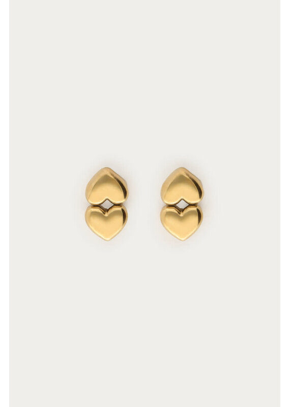 My Jewellery My Jewellery - Minimalistische studs dubbel hartje - goud