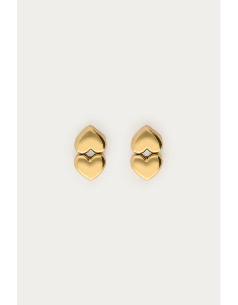 My Jewellery My Jewellery - Minimalistische studs dubbel hartje - goud
