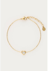 My Jewellery My Jewellery - Armbandje strass hartje - goud
