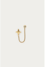 My Jewellery My Jewellery - Single stud Poolster met chain - goud