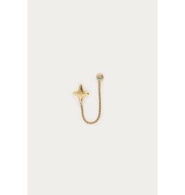 My Jewellery My Jewellery - Single stud Poolster met chain - goud