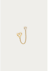 My Jewellery My Jewellery - Single stud open hart met chain - goud