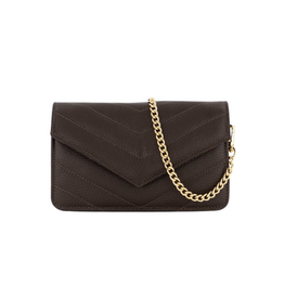 21Jewelz Tasje met gestikt patroon donker bruin