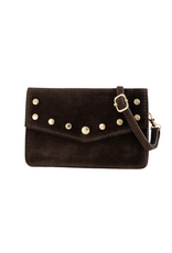 21Jewelz Tas met gouden studs suede bruin