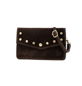 21Jewelz Tas met gouden studs suede bruin