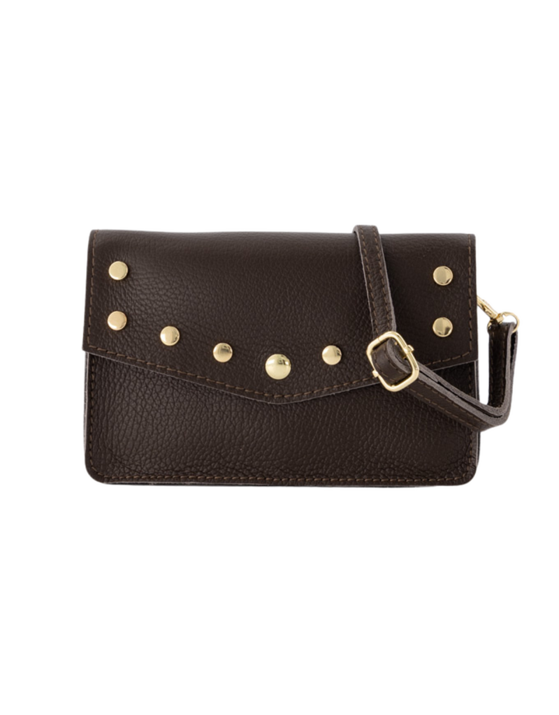 21Jewelz Tasje met gouden studs bruin