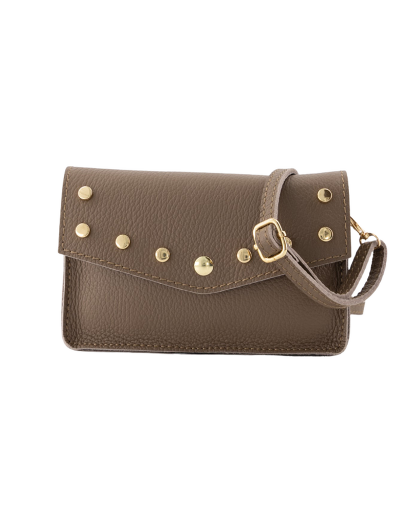 21Jewelz Tasje met gouden studs beige