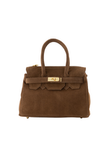 21Jewelz Fashion handtasje met gesp - suede bruin