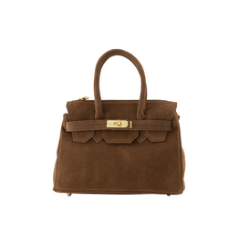 21Jewelz Fashion handtasje met gesp - suede bruin