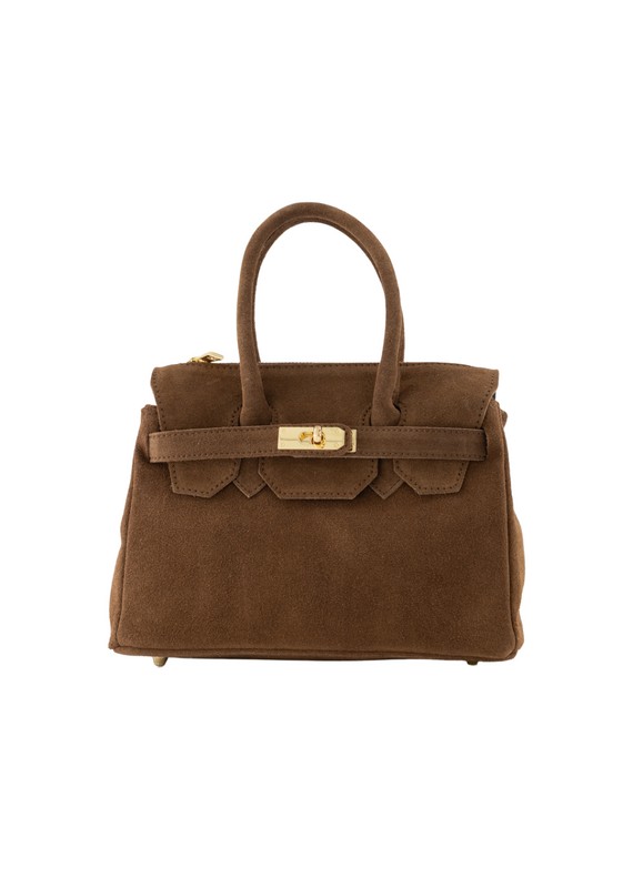 21Jewelz Fashion handtasje met gesp - suede bruin