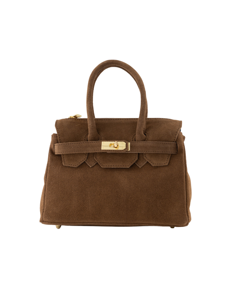 21Jewelz Fashion handtasje met gesp - suede bruin