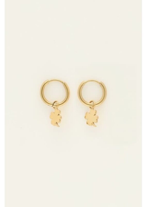 My Jewellery My Jewellery - Oorringen met klavertje - goud