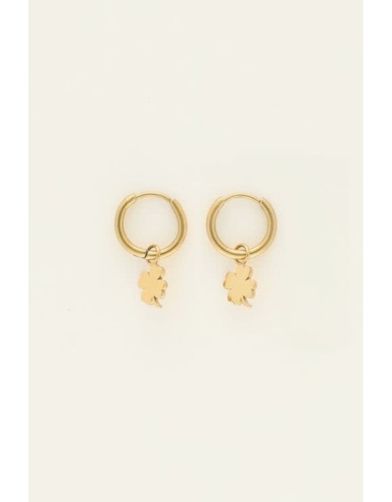 My Jewellery My Jewellery - Oorringen met klavertje - goud