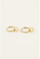 My Jewellery My Jewellery - Oorringen met hart hanger - goud