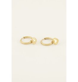 My Jewellery My Jewellery - Oorringen met hart hanger - goud