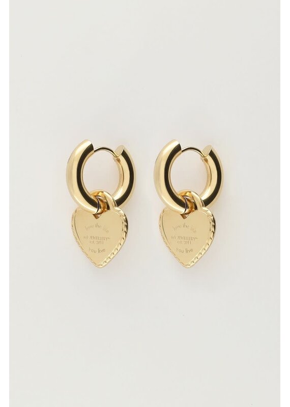 My Jewellery My Jewellery - Candy oorringen met grote harten - goud