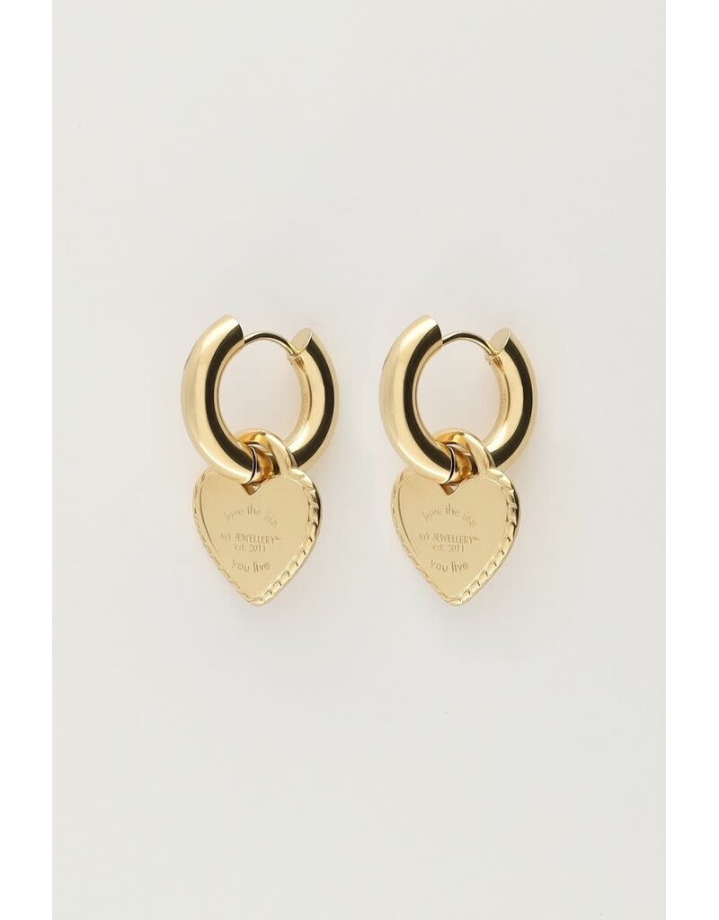 My Jewellery My Jewellery - Candy oorringen met grote harten - goud