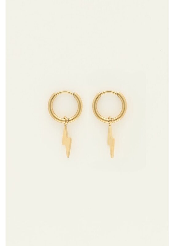 My Jewellery My Jewellery - Oorringen met bliksem - goud