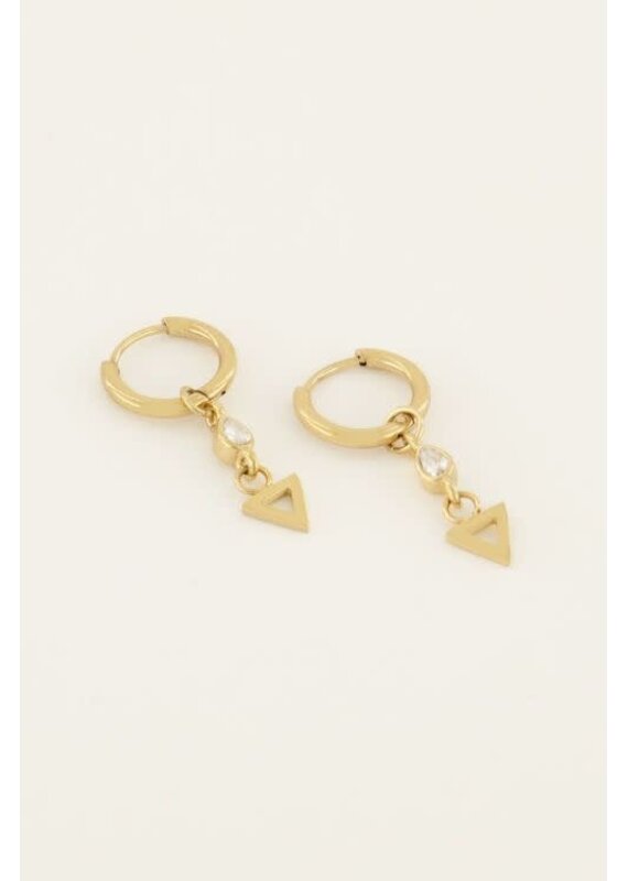 My Jewellery My Jewellery - Oorringen druppel en driehoek - goud