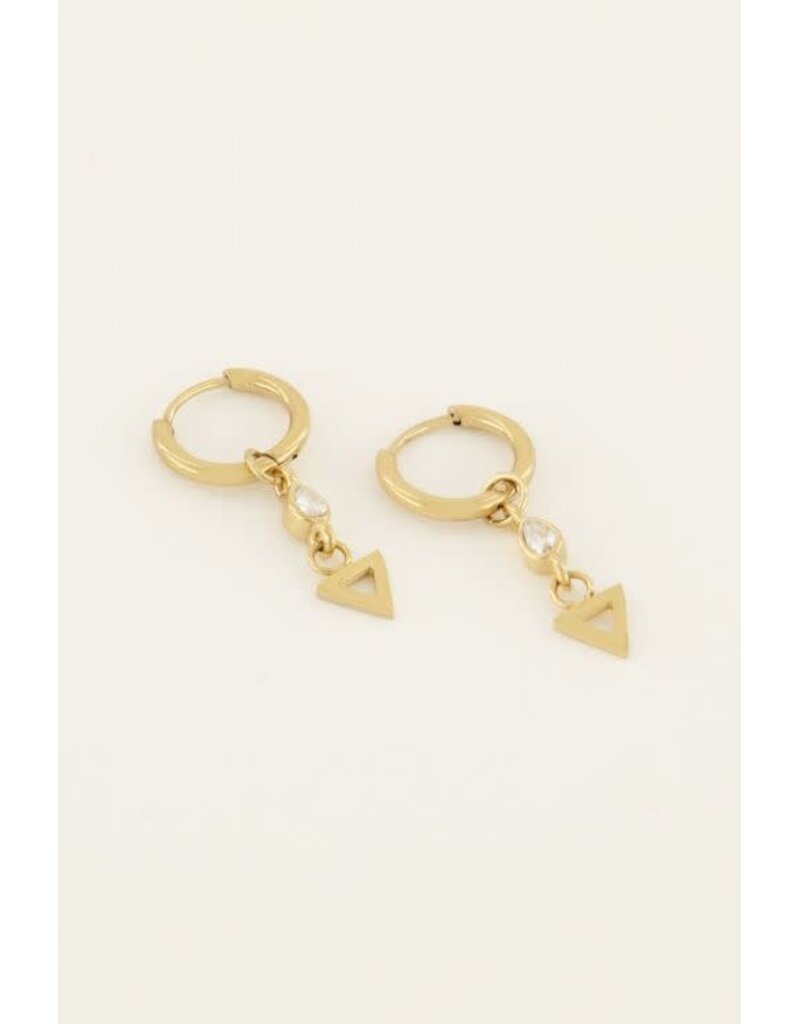 My Jewellery My Jewellery - Oorringen druppel en driehoek - goud