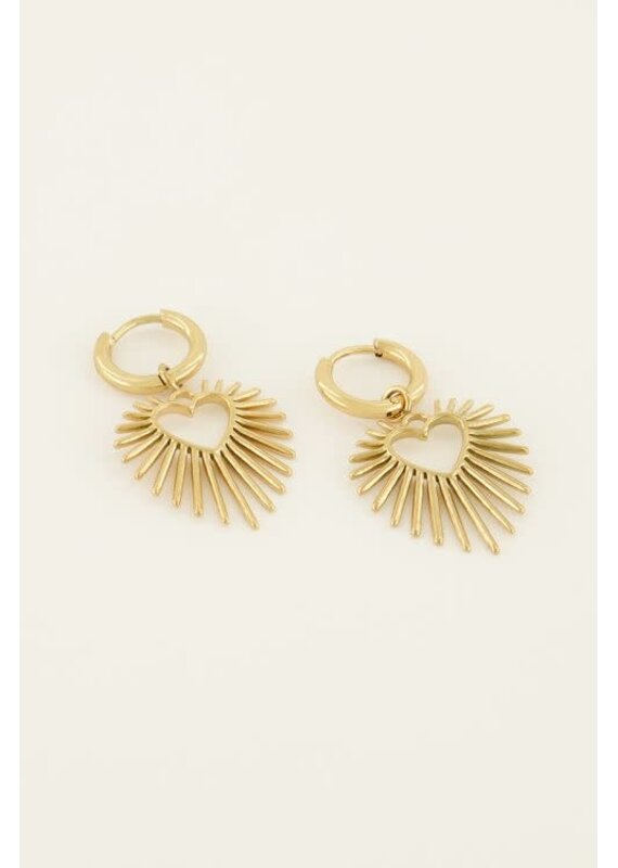 My Jewellery My Jewellery - Oorringen met hart zonnestraal - goud