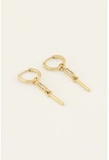 My Jewellery My Jewellery - Oorringen met steentje en staaf - goud
