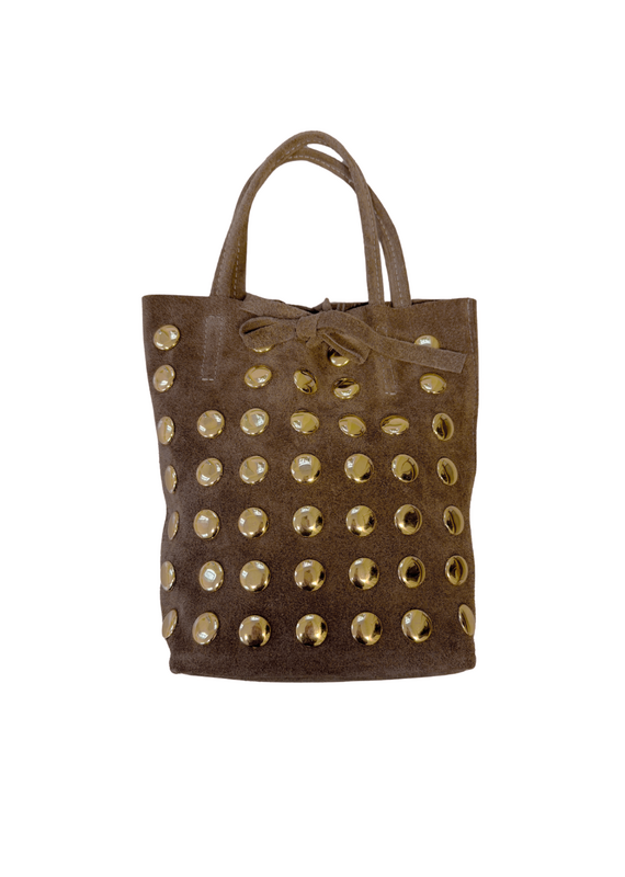 21Jewelz Suede handtasje met studs - taupe