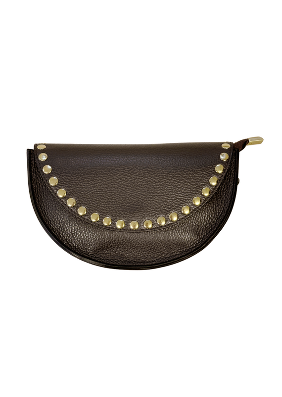 21Jewelz Halfronde tas met studjes - bruin