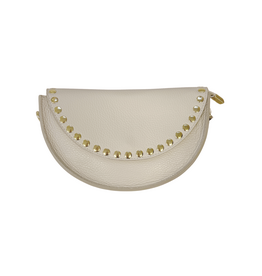 21Jewelz Halfronde tas met studjes - ecru