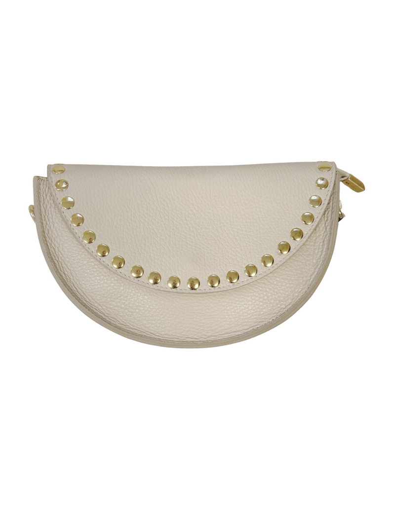 21Jewelz Halfronde tas met studjes - ecru