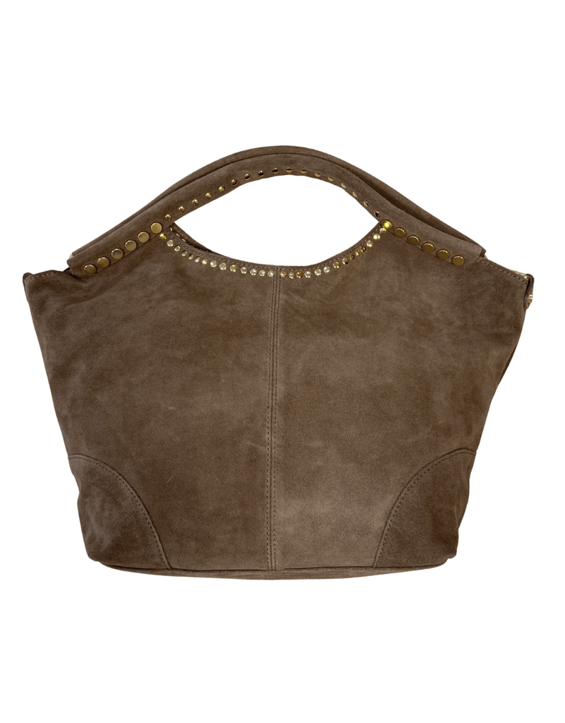 21Jewelz Suede shopper met gouden studs - taupe