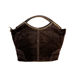 21Jewelz Suede shopper met gouden studs - donkerbruin
