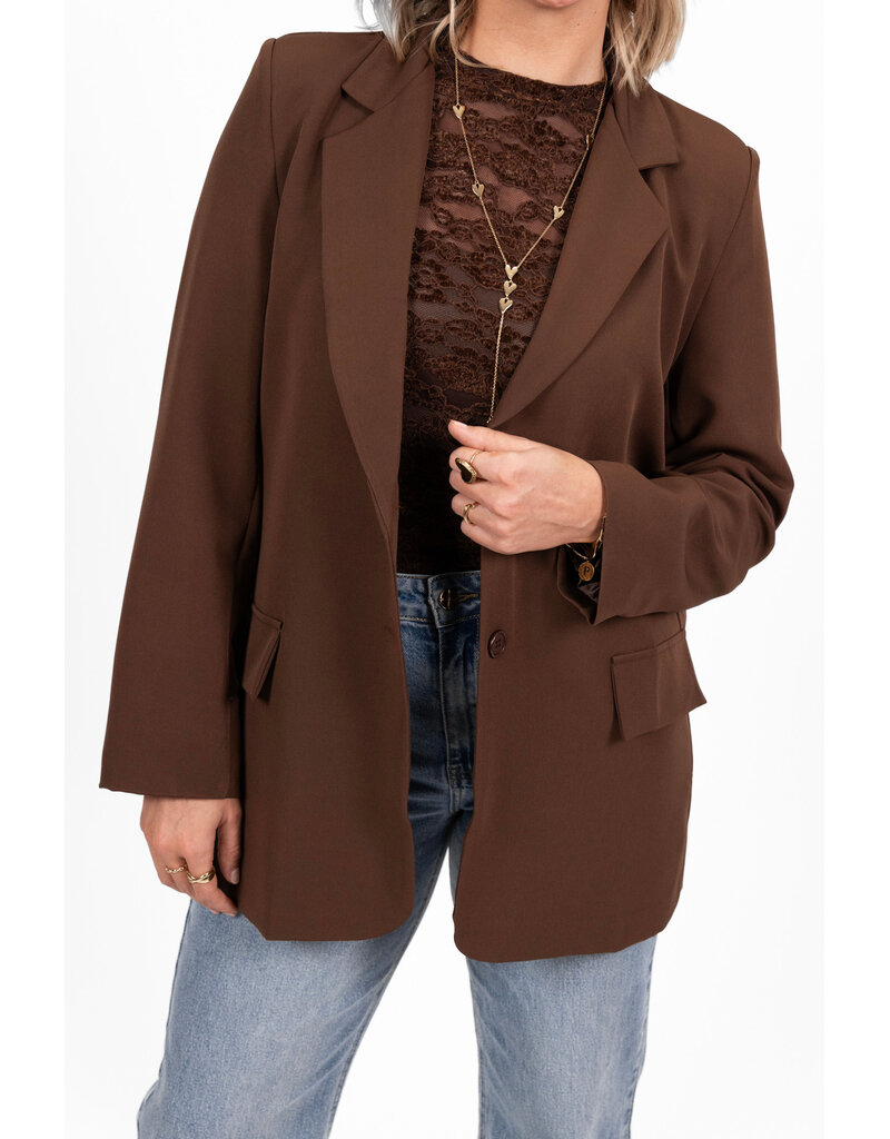 21Jewelz Basic blazer - choco bruin