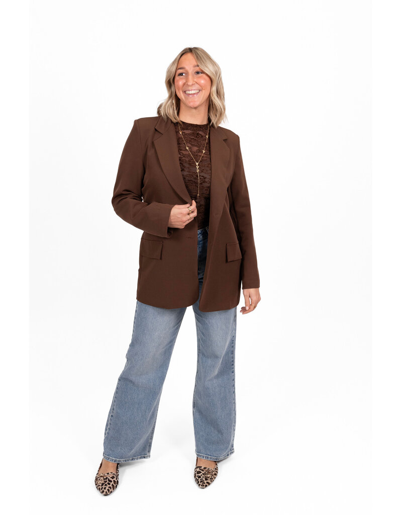 21Jewelz Basic blazer - choco bruin