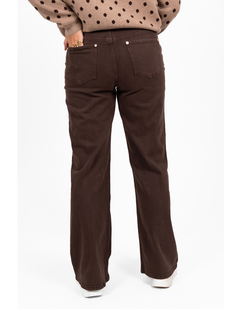 21Jewelz Jeans met gouden details - donkerbruin