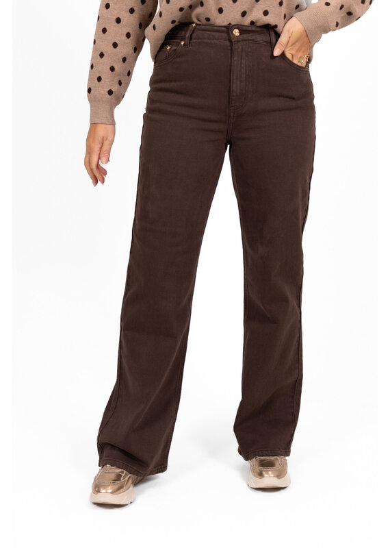 21Jewelz Jeans met gouden details - donkerbruin