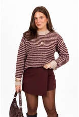 21Jewelz Gebreide trui met strepen - beige/bordeaux