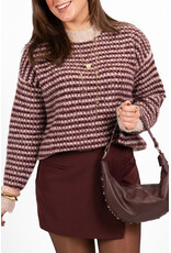 21Jewelz Gebreide trui met strepen - beige/bordeaux