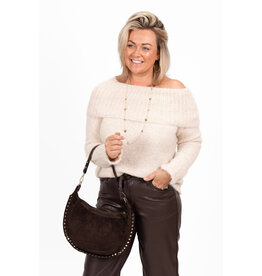 21Jewelz Off shoulder trui - beige
