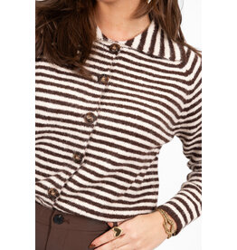 21Jewelz Gestreept vestje met kraagje - ecru/bruin