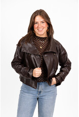 21Jewelz Leren korte trenchcoat - bruin