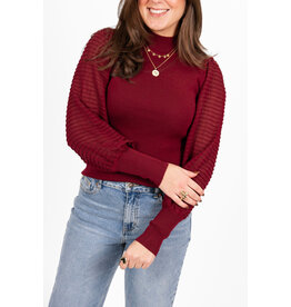 21Jewelz Trui met doorschijnende mouwen - bordeaux