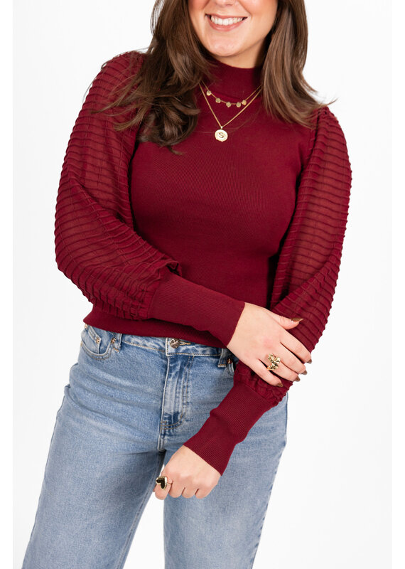 21Jewelz Trui met doorschijnende mouwen - bordeaux