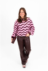 21Jewelz Gebreide trui met zigzag - bordeaux/roze