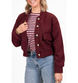 21Jewelz Bomber jasje met knoopjes - bordeaux
