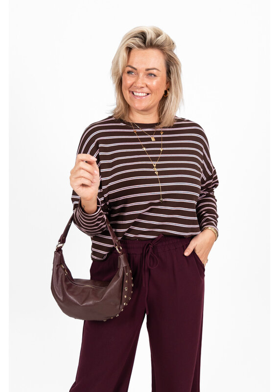 21Jewelz Gestreepte trui bruin roze