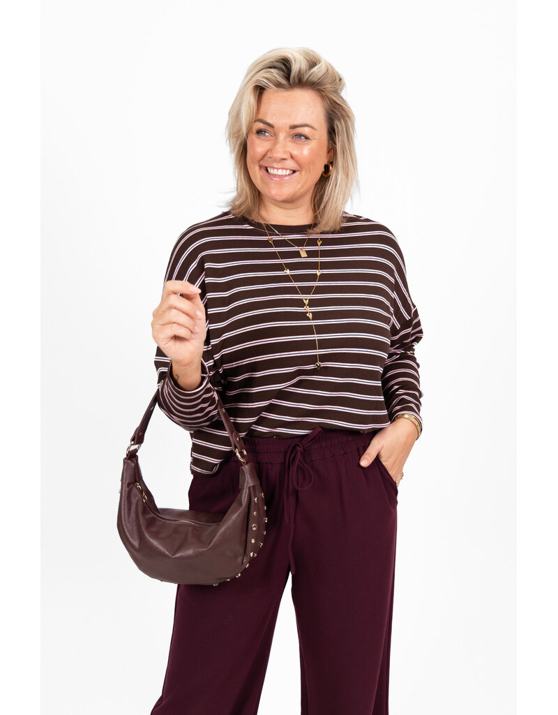 21Jewelz Gestreepte trui bruin roze