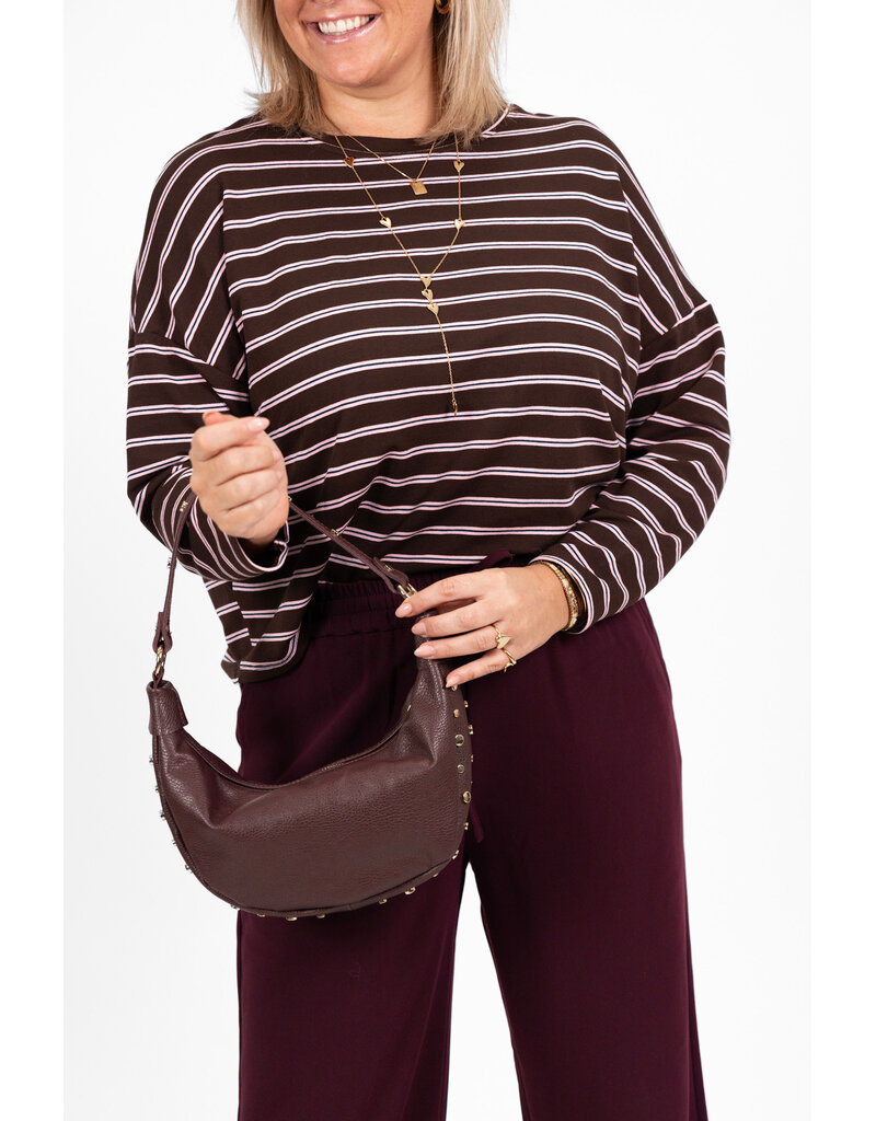 21Jewelz Gestreepte trui bruin roze