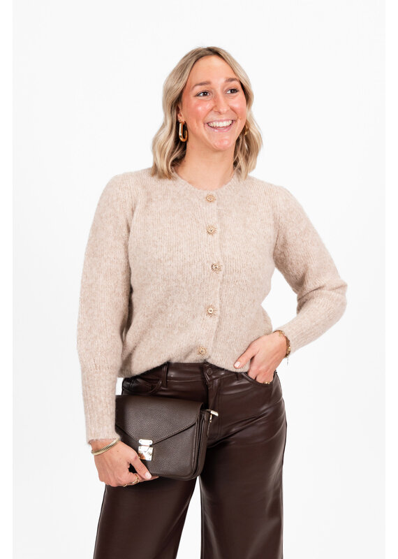 21Jewelz Trui met sierknoopjes - beige