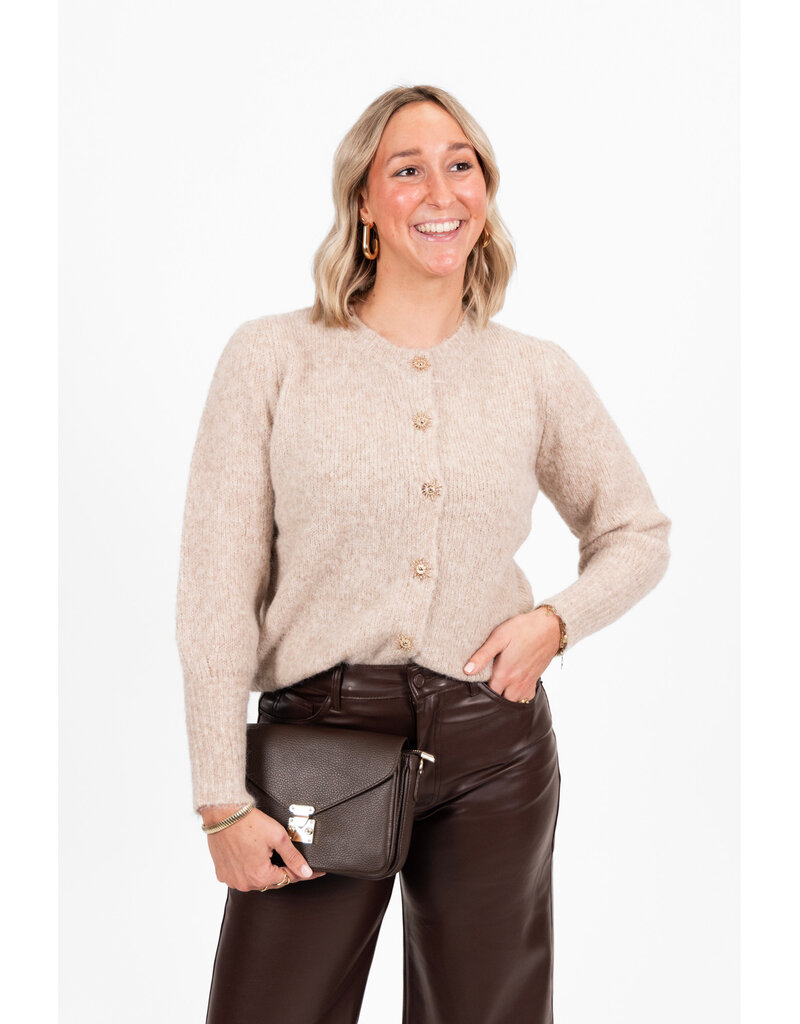 21Jewelz Trui met sierknoopjes - beige